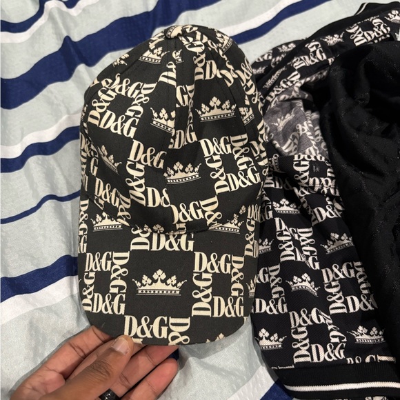 D&G Black and White Logo Cap